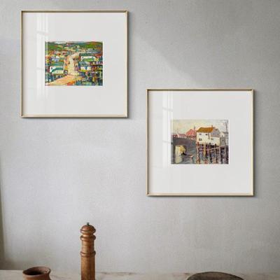 餐客厅极范C110简装画厅卧室床头文艺风景挂画海边小镇大师名宿饰