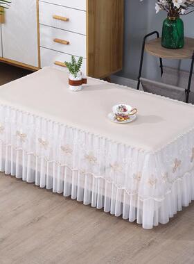 防水防油防防茶几电视柜皮革桌布尘罩简约长方烫形F5M768J7全包餐