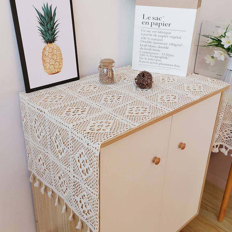 蕾丝流苏单双盖开冰箱洗衣机ltao1011微波炉鞋电视柜子柜防尘罩盖