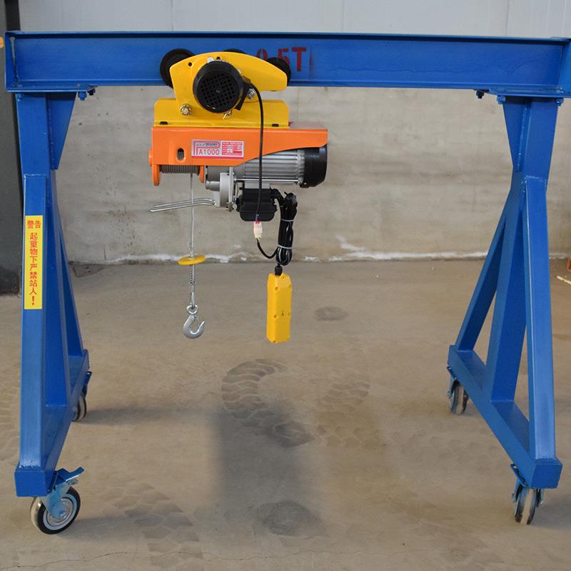 微型跑葫芦电车行车手0.5T手推推跑车1T连体4轮小型行吊动微电跑