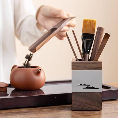 闽6193政胡夹桃木茶道君六子套装茶具配件茶刷茶桌六功夫泡茶工具