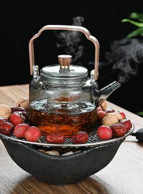 花高硼硅玻璃梁灰色蒸煮一提体煮B-CH048茶壶大容量茶泡茶壶防炸