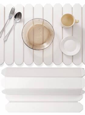 八角叠折硅能藻土具干燥垫可折叠碗碟沥水垫厨餐房B6565浴室多功