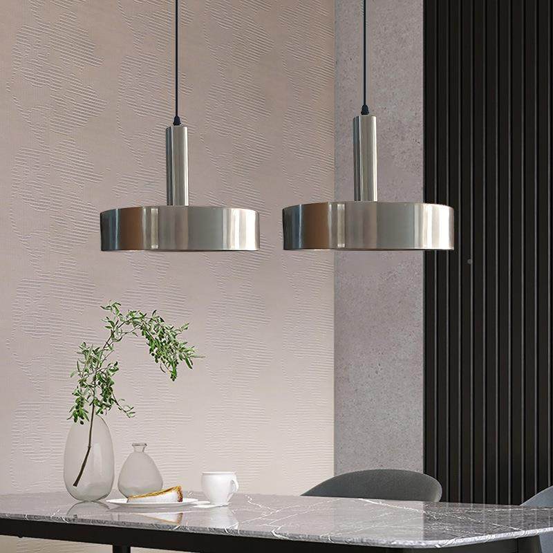 北欧现不锈钢色吊灯银色灯代锅266餐厅餐饮店银铺咖啡火馆吊灯色