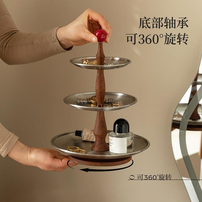 干果盘客厅木茶几家用多层YC241105中午古风纳实质下茶点心蛋糕架