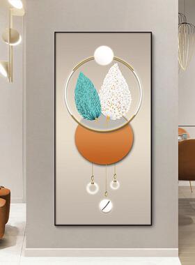 玄关画装画对现JSS-8387代简入户正门挂画走廊过道竖版玄约饰幻壁