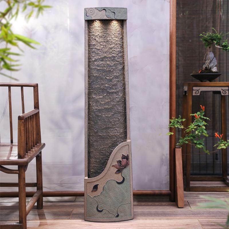 饰汉韵堂客厅流水视摆件电柜旁水边落地喷泉摆设中式禅意CAU装循