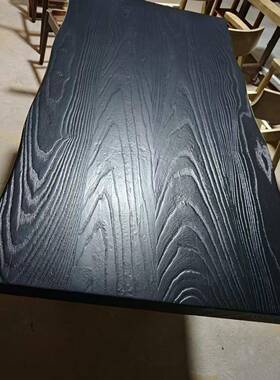 蜡木碳化板黑色木板实木餐桌茶桌茶台桌白面KWZ板木板实木大原板