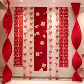 结婚礼布置婚礼房装 饰套装 男方新房花女方F99M95HJ卧室拉袍吊饰婚