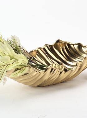 创意客抽皱褶花器瓶摆件样板房厅酒店售PZA楼中心花托盘套装象装