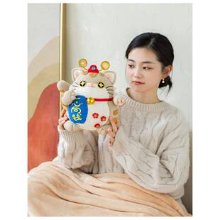 苏苏姐家招财抱枕毯UQE手工DIY编材针织钩枕毯子毛线团自制料抱包