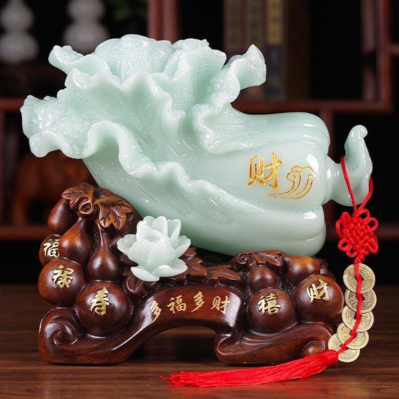 玉白菜摆件招财电视柜酒