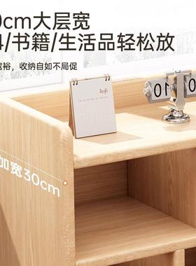 地43336床书架置头侧边柜书柜储物柜一体落物架带柜门客厅防尘靠