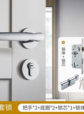 捷昊铜室内卧室家门家用锁用静音FT01-12实木房门把手金色机械门