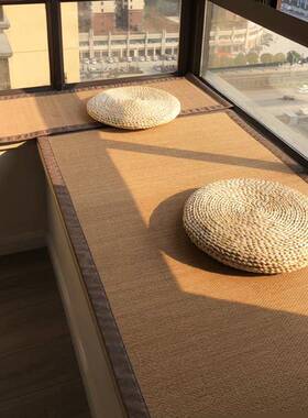 竹编毯子席垫榻榻米茶地毯铺地垫大飘面积阳满台桌窗tb-59177垫毯