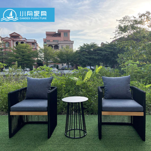 北欧户外休闲藤编桌椅庭院阳台单人休闲沙发防水防晒茶几沙发组合