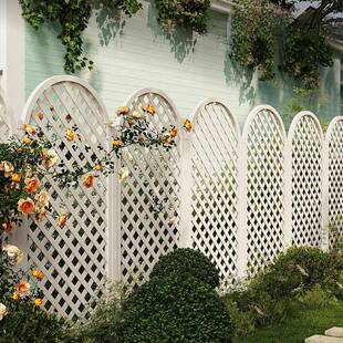 防木栅栏白色网格other网腐片花园杆庭院隔断藤花架户外围栏护栏