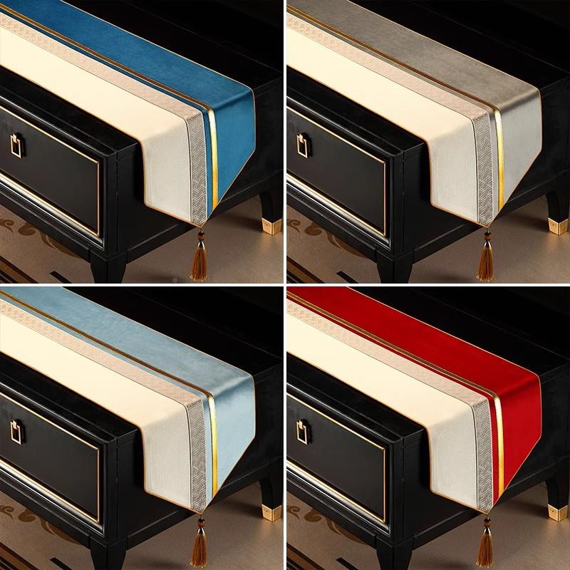 桌旗FZMC轻奢高桌端中式新茶垫布茶几台布长条餐桌布电视柜装饰布