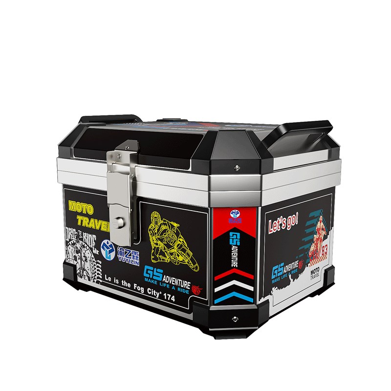 摩托车尾箱电动车后备箱通用电瓶车外卖箱ABS方箱4T5L大容量工具