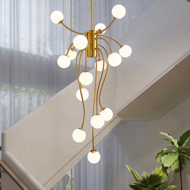 38120楼梯灯现吊代简约轻奢挑别空客厅灯创意个性吊跃层魔豆墅复,家装灯饰光源,智能吊灯,淘宝优惠券,粉丝福利购,淘宝优惠卷