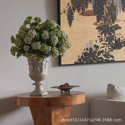 新尚古典仿玉石款树器脂花简约时风别墅酒店庭院装饰YCU浮雕花器