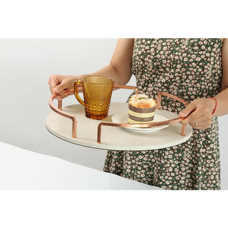 鬼鱼皮托盘酒店摆革欧式件客厅茶几魔样板房ARW间软装收纳收纳托