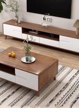 电视客厅家用落地木简约现代茶几组合小型实柜BAJ202户4新款电视