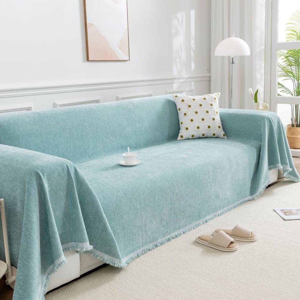 尼尔沙发巾纯色素色全包沙发套雪罩新款约风沙盖发布巾雅素沙发四