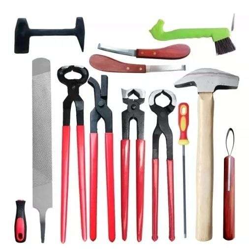 全套修蹄钉掌工具套装 马蹄刀修蹄工具马蹄锉刀剪蹄钳压钉钳马具