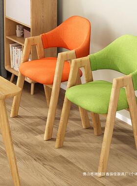 北欧餐椅家奶用椅子书桌背学习子简约休闲凳餐74952厅茶店餐桌洽