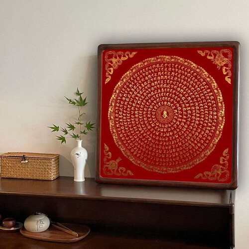 楞严咒唐卡手绘diy中国非遗手工涂色填色画成人解压数字油画