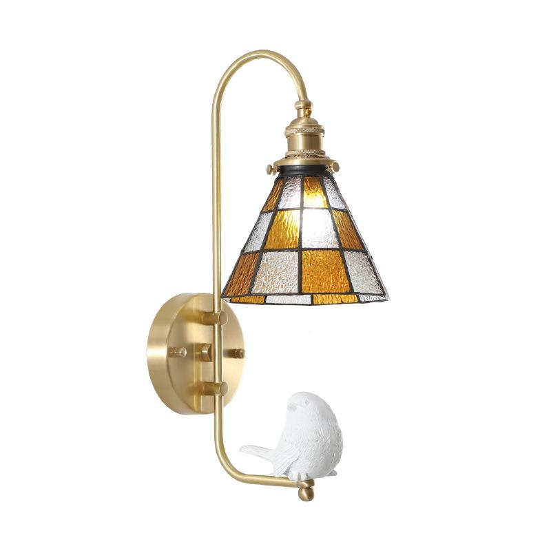 北欧壁灯彩色鸟轻奢简约黄铜室意内客创897厅背景墙过道卧室床头