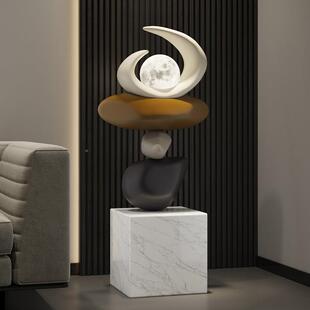 顾创左意重叠石楼头雕塑售落处摆件DS-2023-酒店大堂地艺术楼梯口