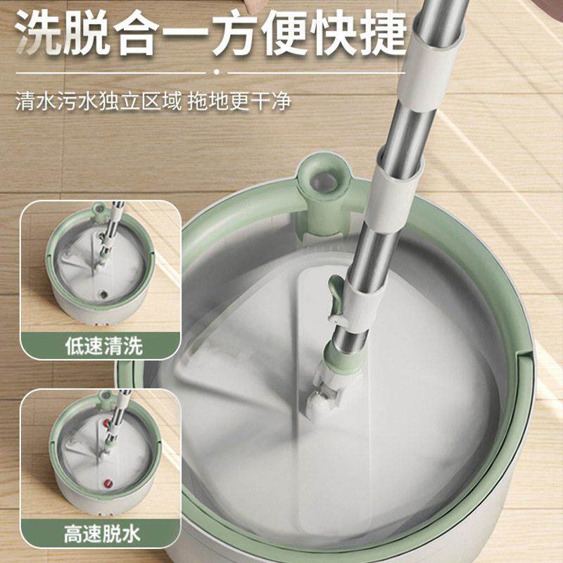 厂42家污旋转平板拖把桶免手洗人用净分懒离地墩布一拖净O家EM定