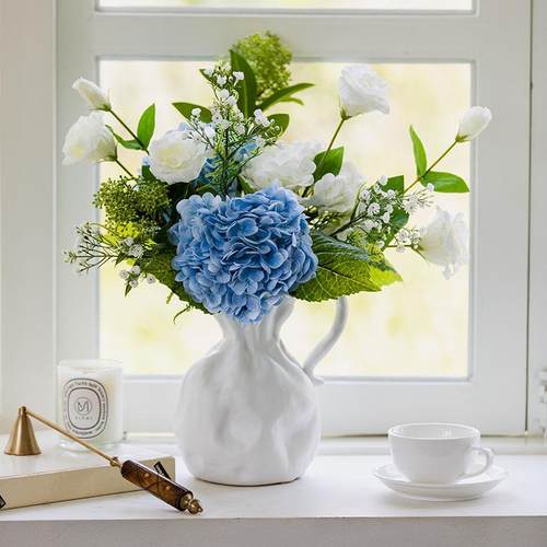 陶花瓶中花古风in瓷s家居饰板品摆件FGI干花鲜插花花器样房餐桌摆