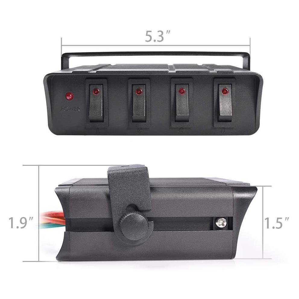 厂家新品4形位面3PIN圆轮翘板开关板控制系统组合12V汽GSGLT4-1车