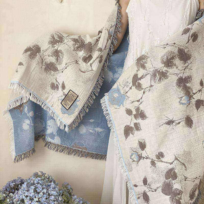 国风新中式全棉毯纱布盖毯四民俗披肩层流MAF夏季苏纯棉空调毯浴,床上用品,休闲毯/毛毯/绒毯,淘宝优惠券,粉丝福利购,淘宝优惠卷
