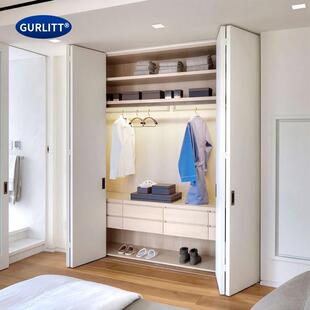 折叠折叠门无门门无下轨吊滑轮推拉门衣帽间轨道过道衣折柜吊轮两