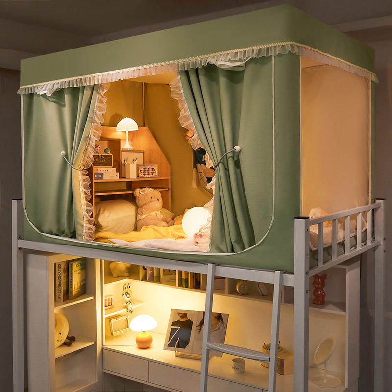 厚超强遮光床帘蚊一体式铺全包封闭大学上生帐宿舍寝FLX室窗帘加