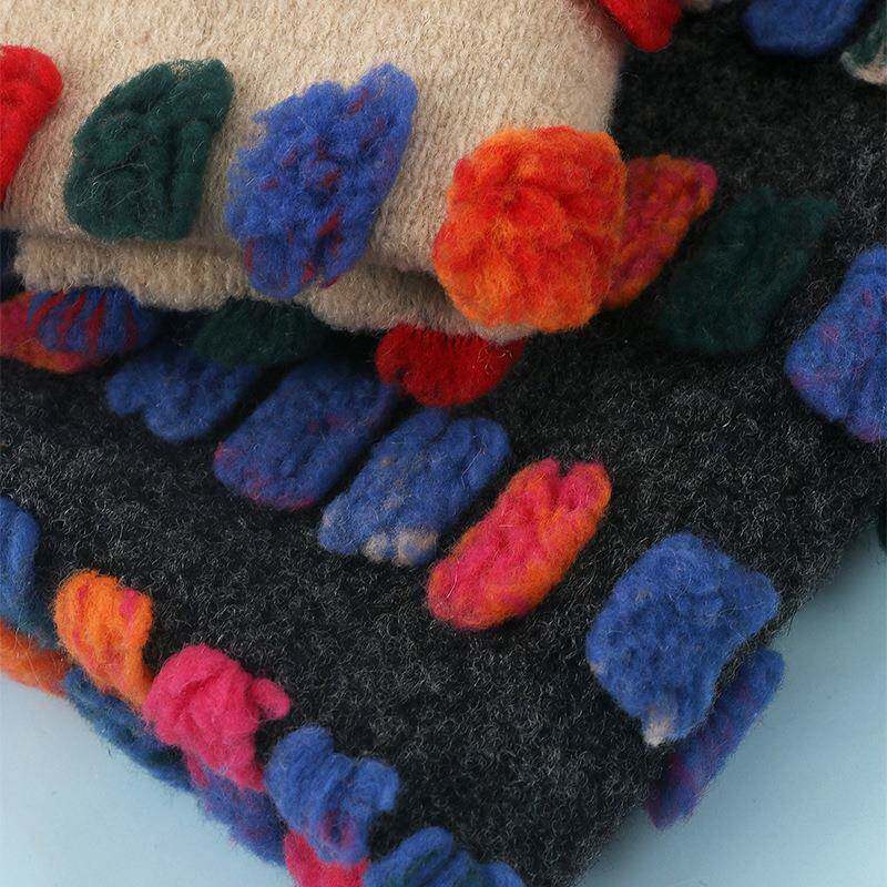 反吹风立体毯圆提点绒NCB点布枕抱毛毛绒服装五彩波点提花绒布