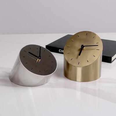 轻部镜日晷时钟样板房售楼卧室面儿童房床头柜ZFN书桌奢台钟摆件