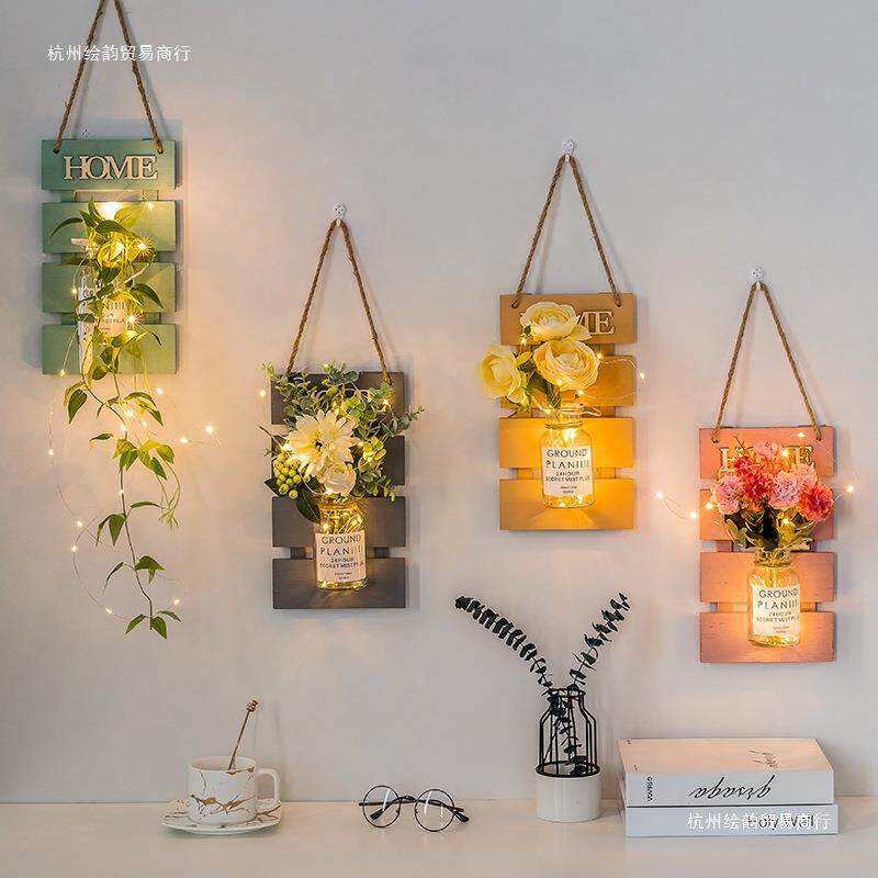 装墙上花篮件摆播间挂墙仿生花背景饰室内墙面花藤假直F96MT569花