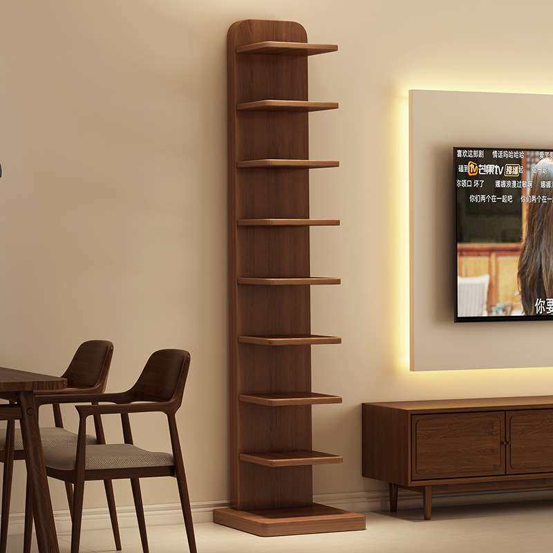 不占空间的书架落地置物架电视柜旁多层书柜超窄转角收纳架展示架
