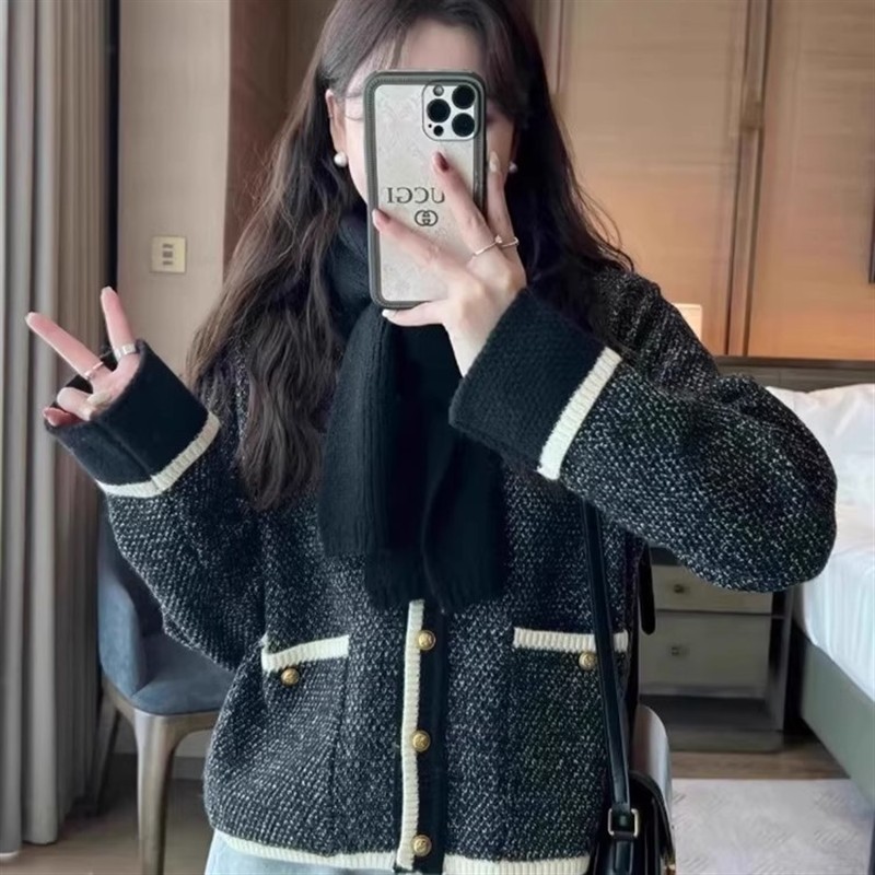 软糯毛衣短款女氛围感长袖内搭针织开衫上衣春秋季L2