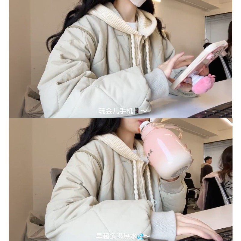 菱格棒球棉服外套女2025年宽松开春外搭冬季棉袄夹棉小个子棉衣潮