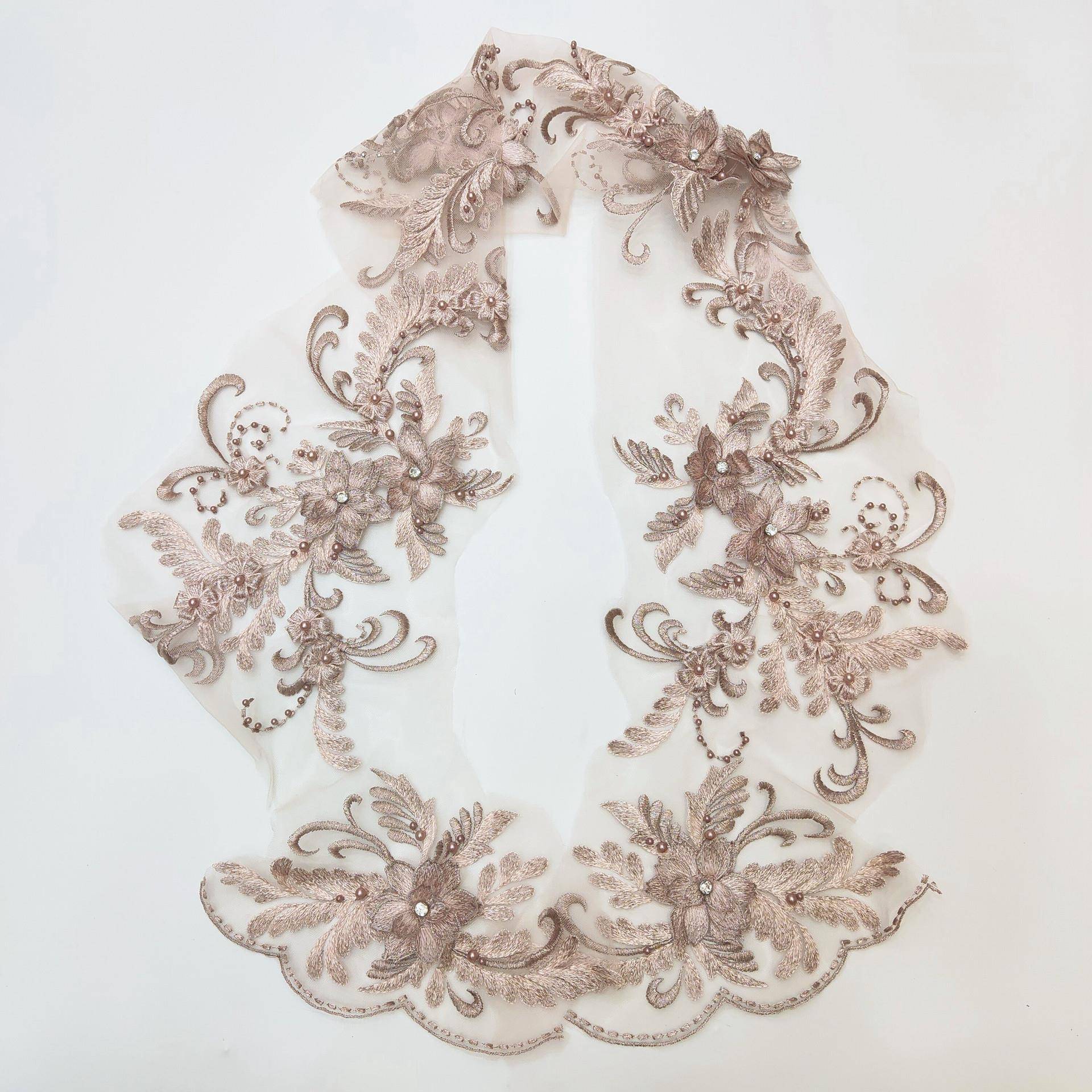 千漾网纱钉礼珠立体蕾绣花diy丝晚服童装婚785纱服装辅料绣刺绣贴