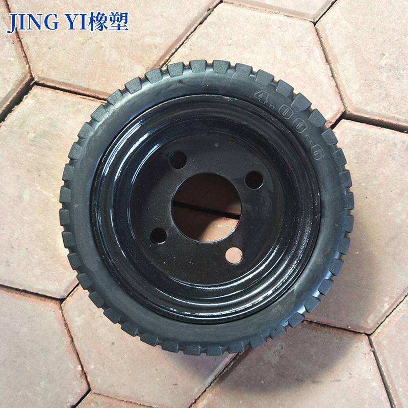 400平240-6型实心轮胎厂家电动车轮板运输车用实心胎程工机械胎