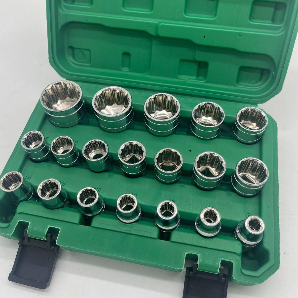 厂1家供1/2六角套筒2角套筒花型齿型短套19筒件套797242应1件套筒