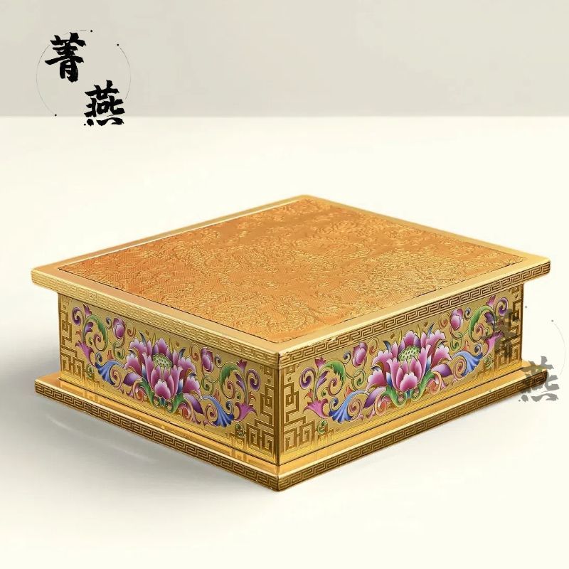 佛像珐琅家用观音菩萨莲花座供奉供座增高神像加高莲花底座财神爷