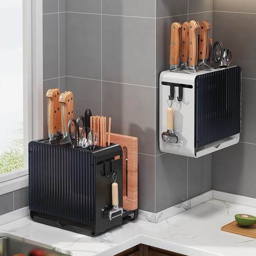 房刀架面筷子笼NJ置物架亚厨克力刀具一体收架家纳用台放菜板砧板